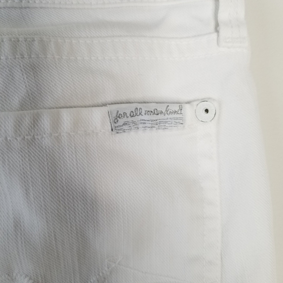 7 For All Mankind Straight Leg Denim Jeans Clean White Size 29 - Picture 5 of 13